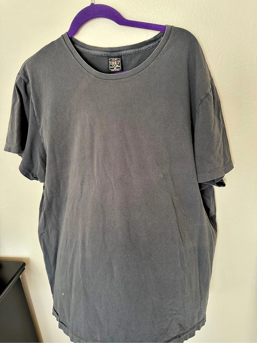 RRL vintage Men's black/charcoal Short Sleeve Tee XXL